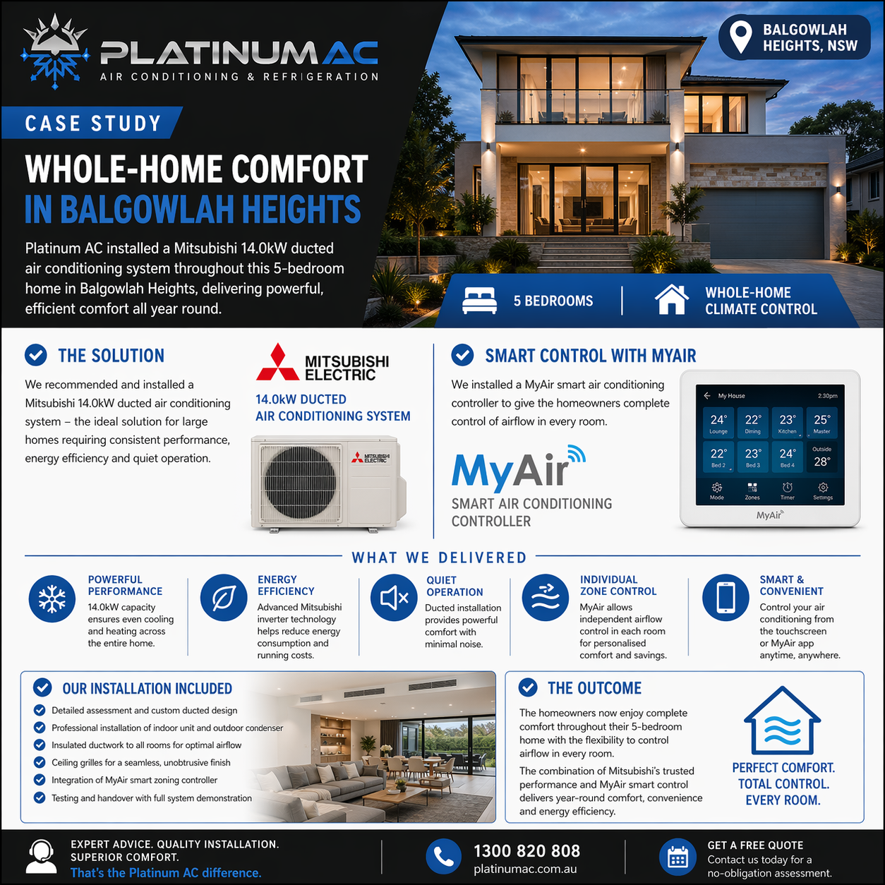 Ducted air conditioner installation Balgowlah Heights NSW