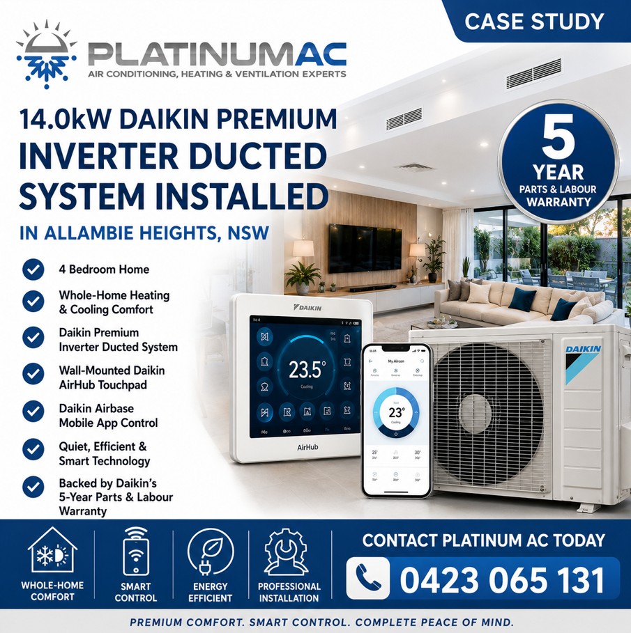 Ducted air conditioner installation Allambie Heights NSW