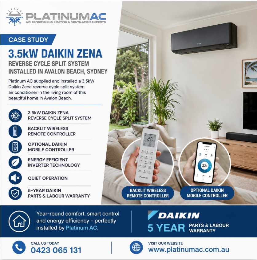 Split system air conditioner installation Avalon Beach NSW