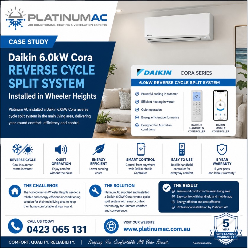 Split system air conditioner installation Wheeler Heights NSW