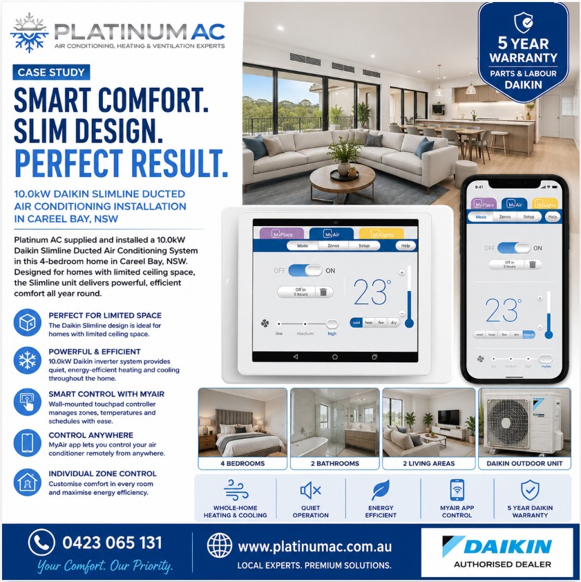 Ducted air conditioner installation Careel Bay NSW