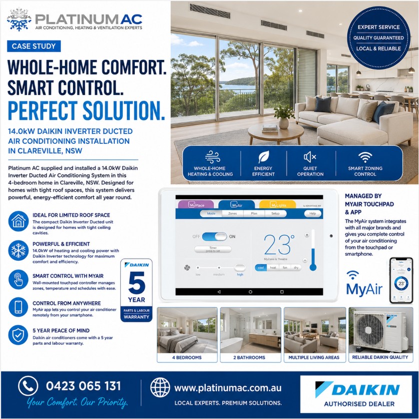 Ducted air conditioner installation Clareville NSW