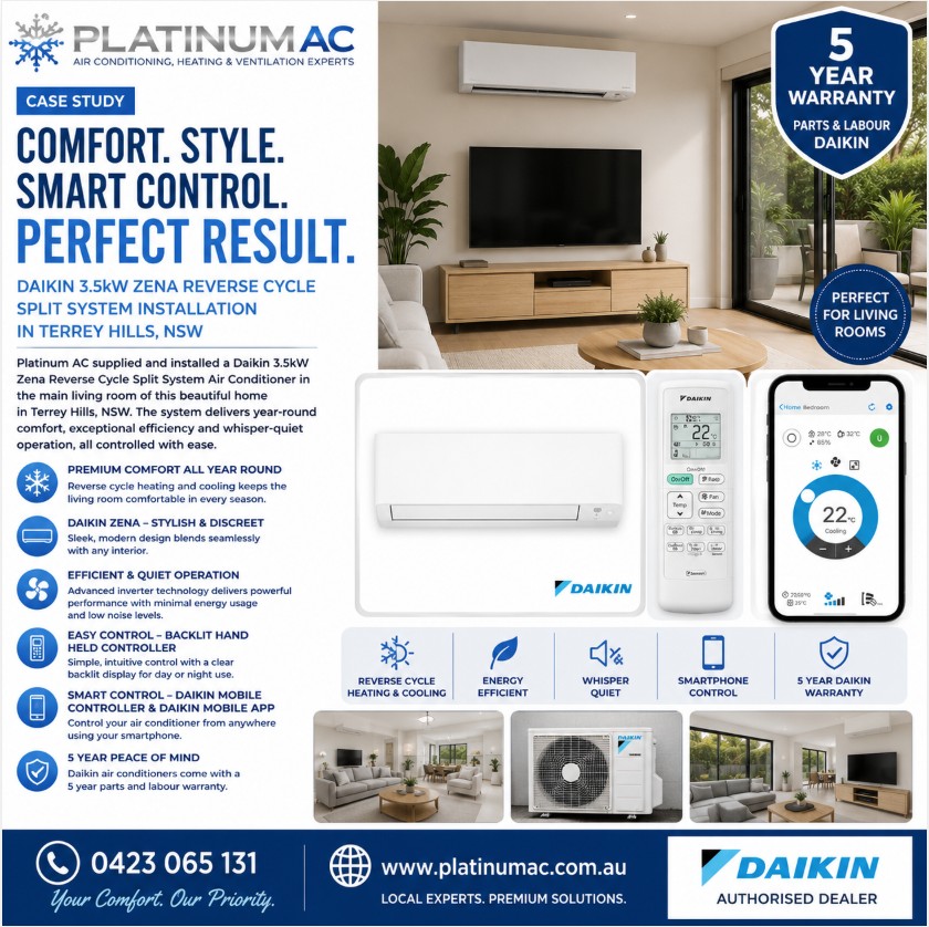 Split system air conditioner installation Terrey Hills NSW