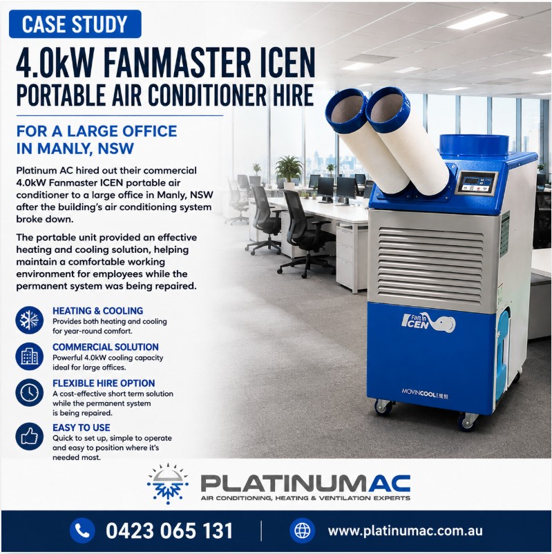 Portable commericial air conditioner hire Manly NSW