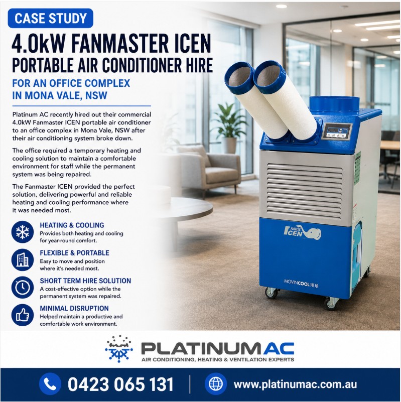 Portable commericial air conditioner hire Mona Vale NSW